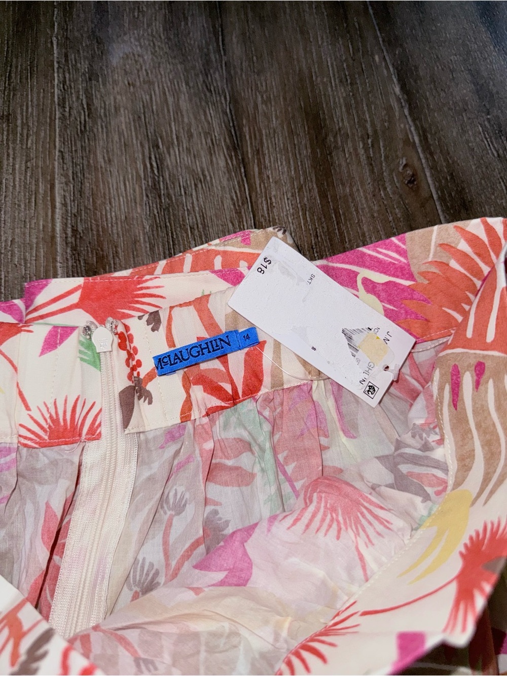 NEW. J. Mclaughlin Jungle Melodi Midi Skirt 14 multi Colorfull tropical pockets - Picture 3 of 3